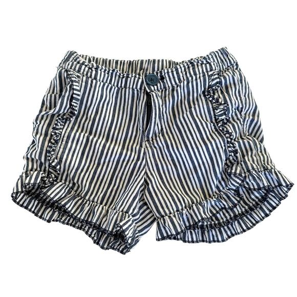 Rufflebutts Blue Striped Ruffle Hem Shorts - Size 6 - Picture 1 of 5
